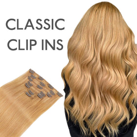 Wennalife Clip In Hair Extensions 22 Inch Strawberry Blonde back view