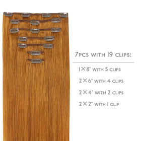 Wennalife Clip In Hair Extensions 24 Inch Auburn Ginger packaging