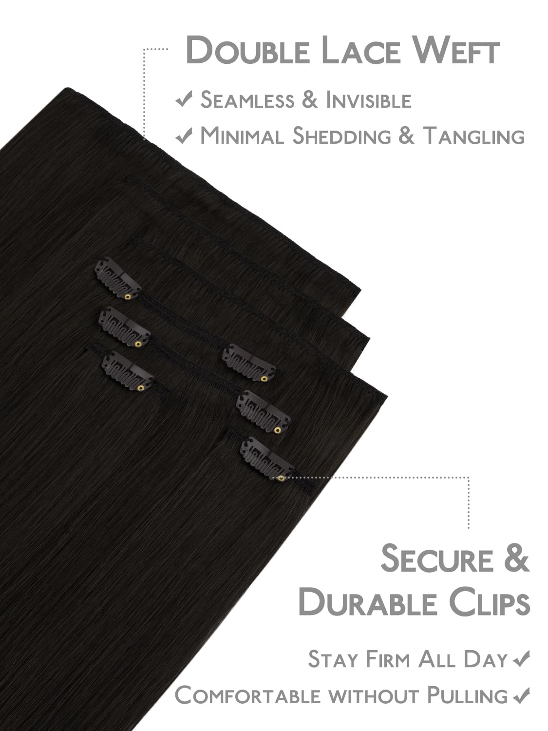 Wennalife Clip In Hair Extensions 24 Inch back view