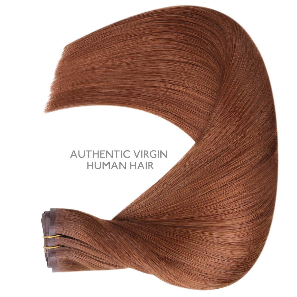 Wennalife Clip In Hair Extensions 24 Inch Cinnamon Copper texture detail