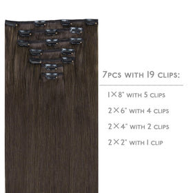 Wennalife Clip In Hair Extensions 24 Inch Cool Dark Brown packaging