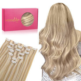 Wennalife Clip In Hair Extensions 24 Inch Dirty Blonde front view