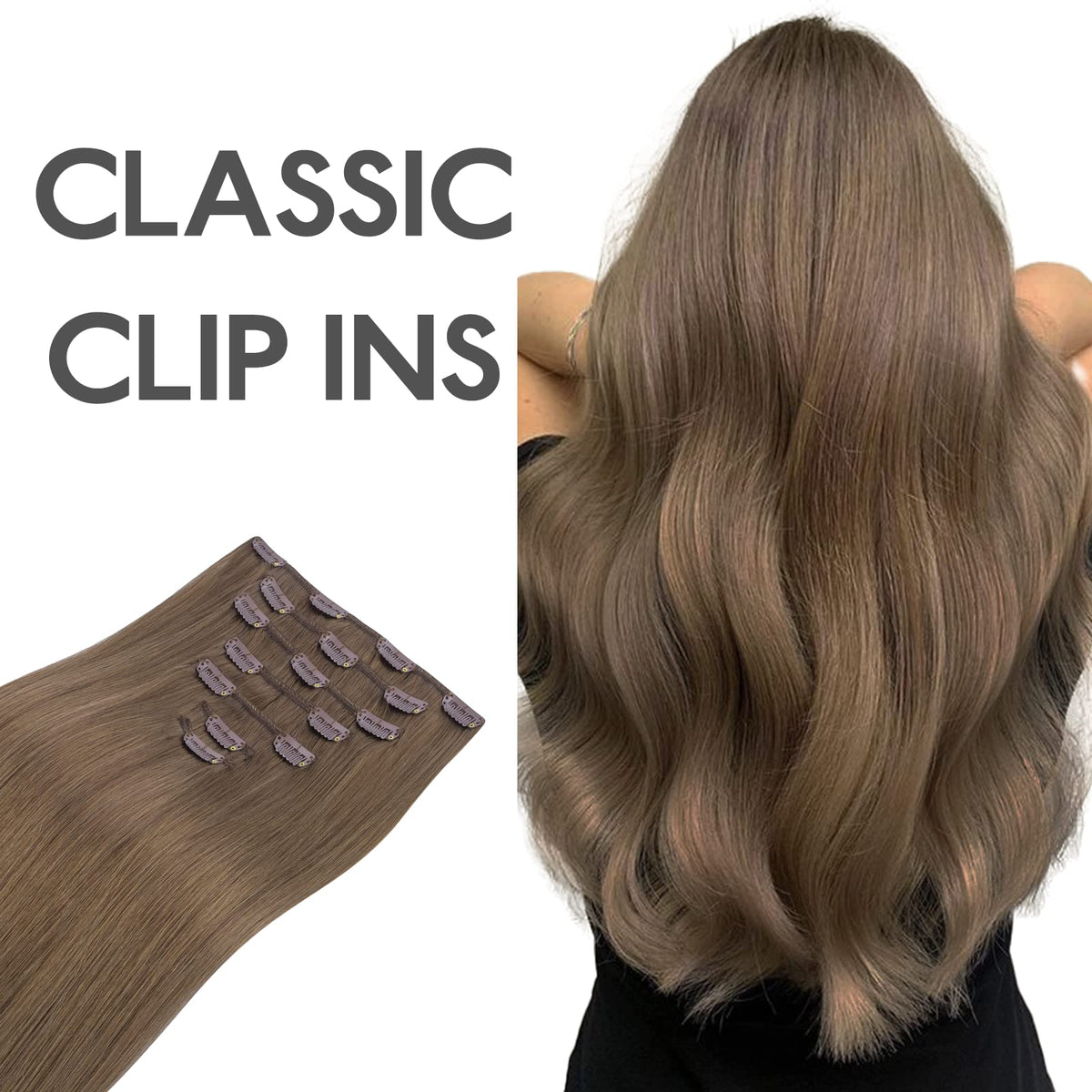 Wennalife Clip In Hair Extensions 24 Inch in natural light