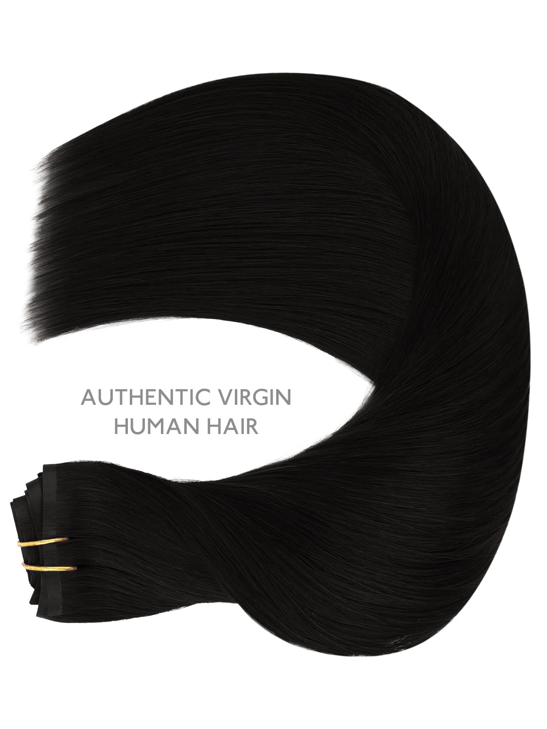 Wennalife Clip In Hair Extensions 24 Inch Jet Black back view