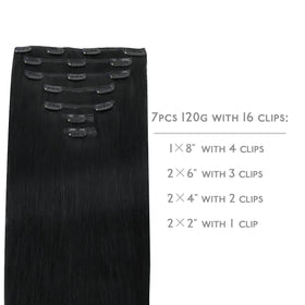 Wennalife Clip In Hair Extensions 24 Inch Jet Black packaging