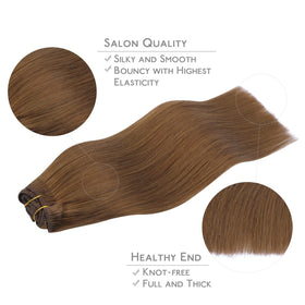 Wennalife Clip In Hair Extensions 24 Inch Light Auburn Brown styled in hair