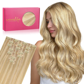 Wennalife Clip In Hair Extensions 24 Inch Light Blonde front view