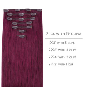 Wennalife Clip In Hair Extensions 24 Inch Light Burgundy packaging