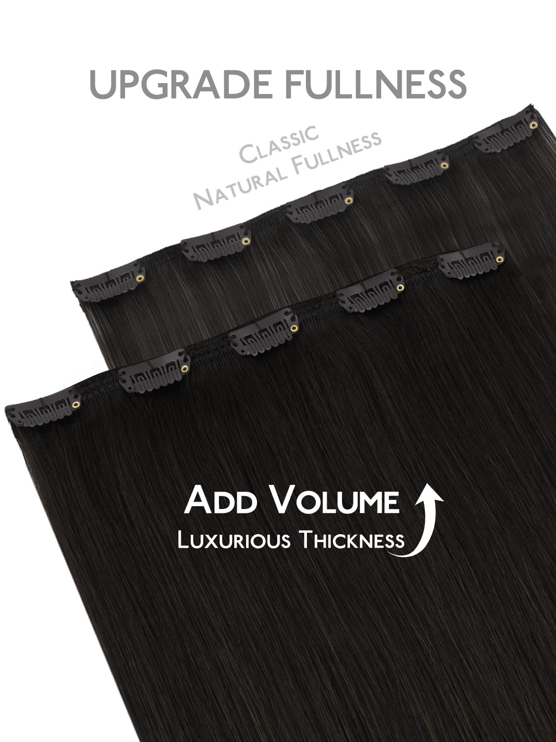 Wennalife Clip In Hair Extensions 24 Inch Natural Black in different hairstyles