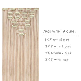 Wennalife Clip In Hair Extensions 7 pieces display