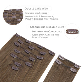Wennalife Clip In Hair Extensions 7 pieces set displayed