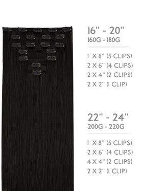 Wennalife Clip In Hair Extensions 7 pieces set with clips