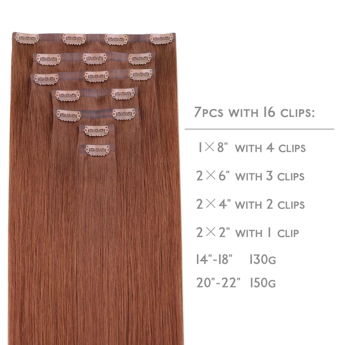 Wennalife Clip In Hair Extensions 7 pieces with clips