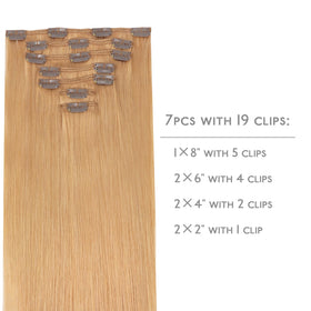 Wennalife Clip In Hair Extensions 7 pieces with clips