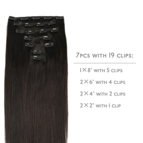 Wennalife Clip in Hair Extensions 7 pieces with clips