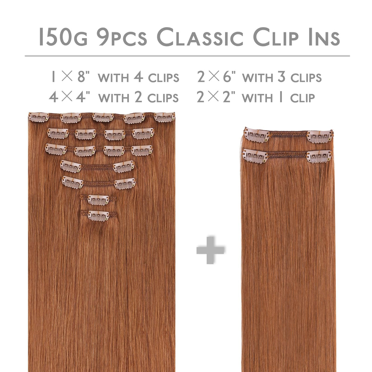 Wennalife Clip In Hair Extensions 9 pieces in packaging