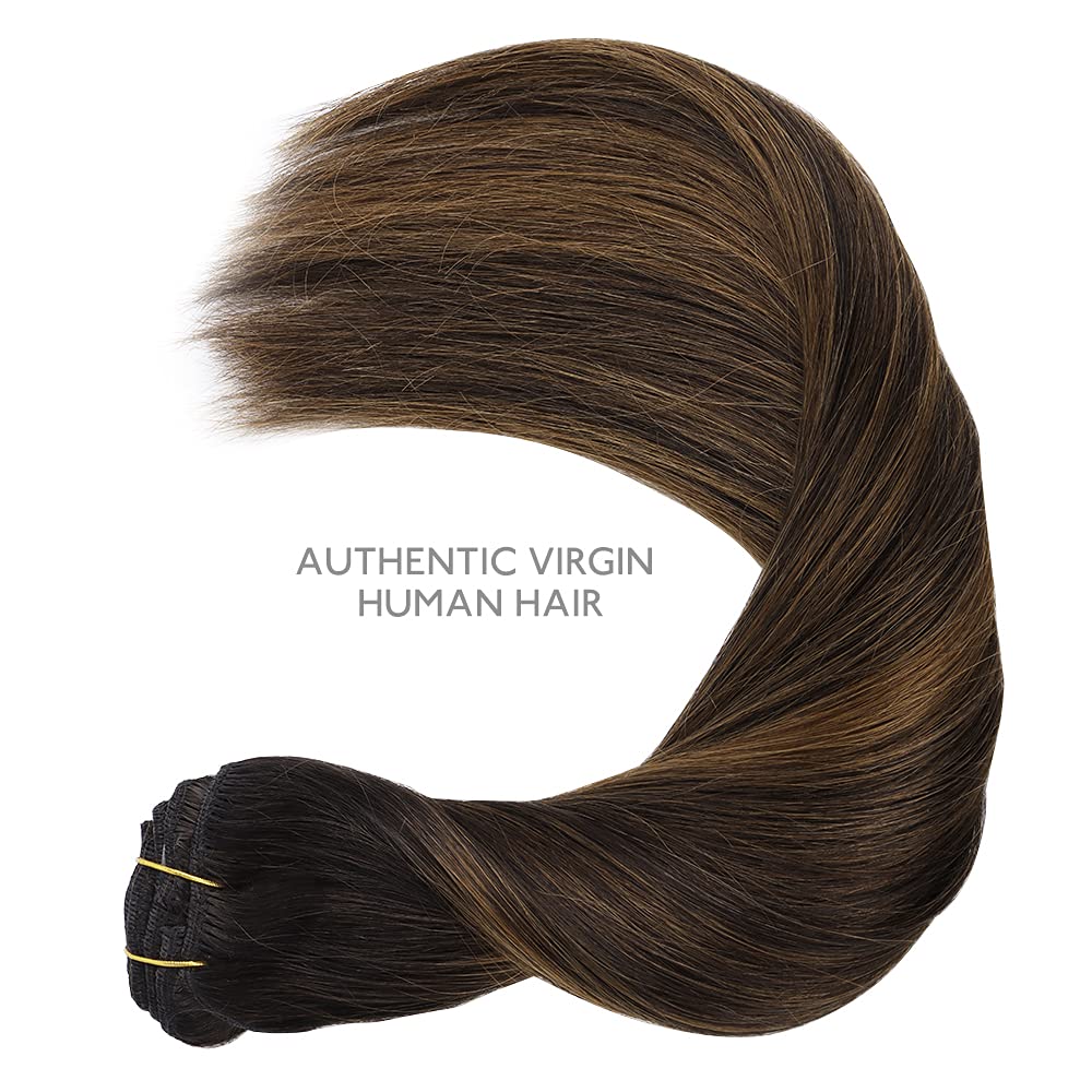Wennalife Clip In Hair Extensions 9 pieces layout for easy selection