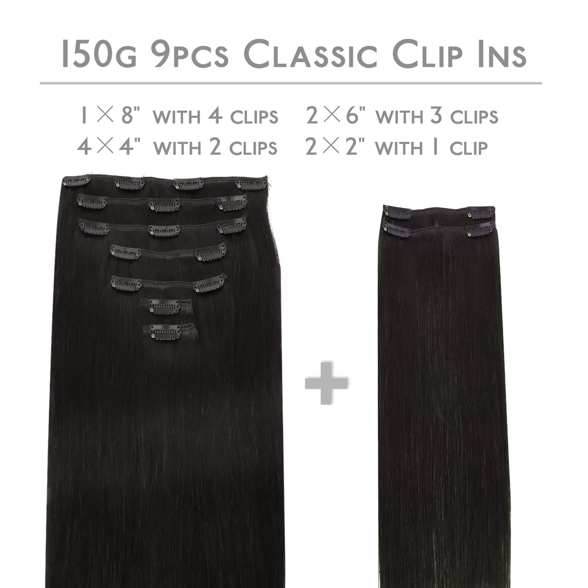 Wennalife Clip In Hair Extensions 9 pieces set packaging