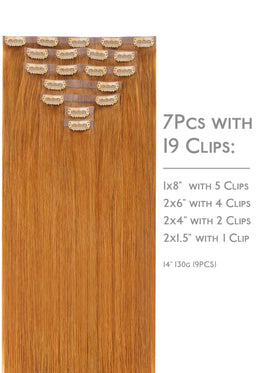 Wennalife Clip In Hair Extensions Auburn Ginger packaging