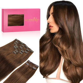 Wennalife Clip In Hair Extensions Chocolate Brown front view
