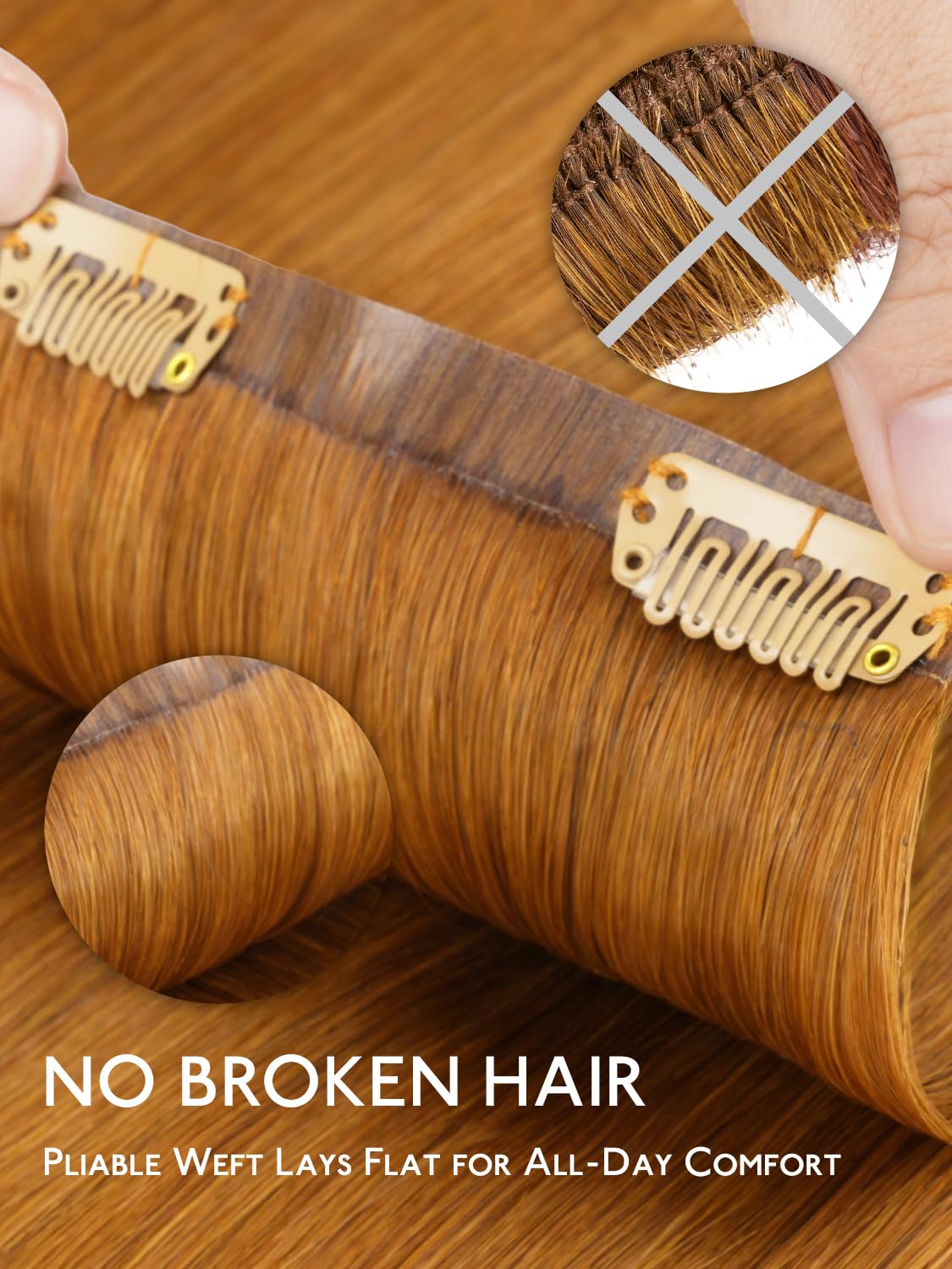 Wennalife Clip In Hair Extensions clips for secure attachment
