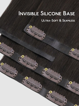 Wennalife Clip in Hair Extensions close-up of PU skin weft