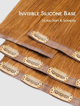 Wennalife Clip In Hair Extensions close-up of PU skin weft