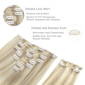 Wennalife Clip In Hair Extensions close-up of silicon-backed clips