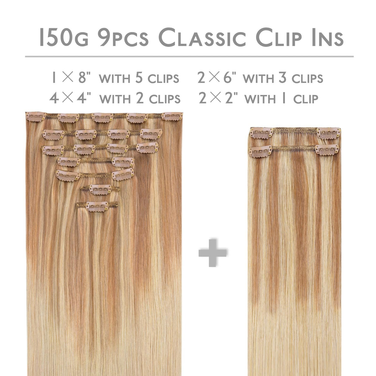 Wennalife Clip In Hair Extensions close-up of silicon-backed clips