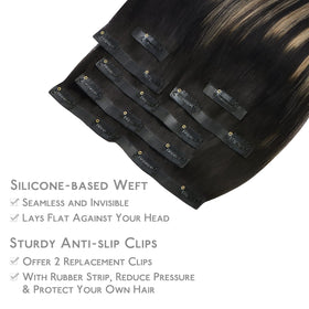 Wennalife Clip In Hair Extensions close-up of silicone weft
