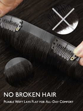Wennalife Clip In Hair Extensions dark brown shade comparison