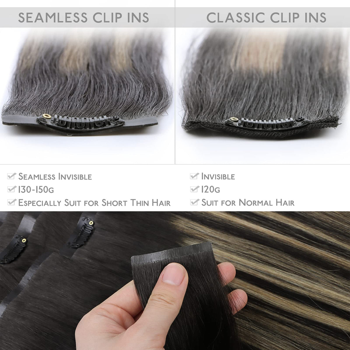 Wennalife Clip In Hair Extensions displayed in packaging