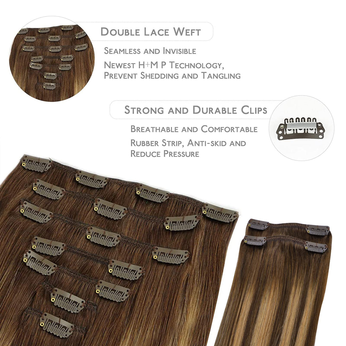 Wennalife Clip In Hair Extensions displayed in packaging