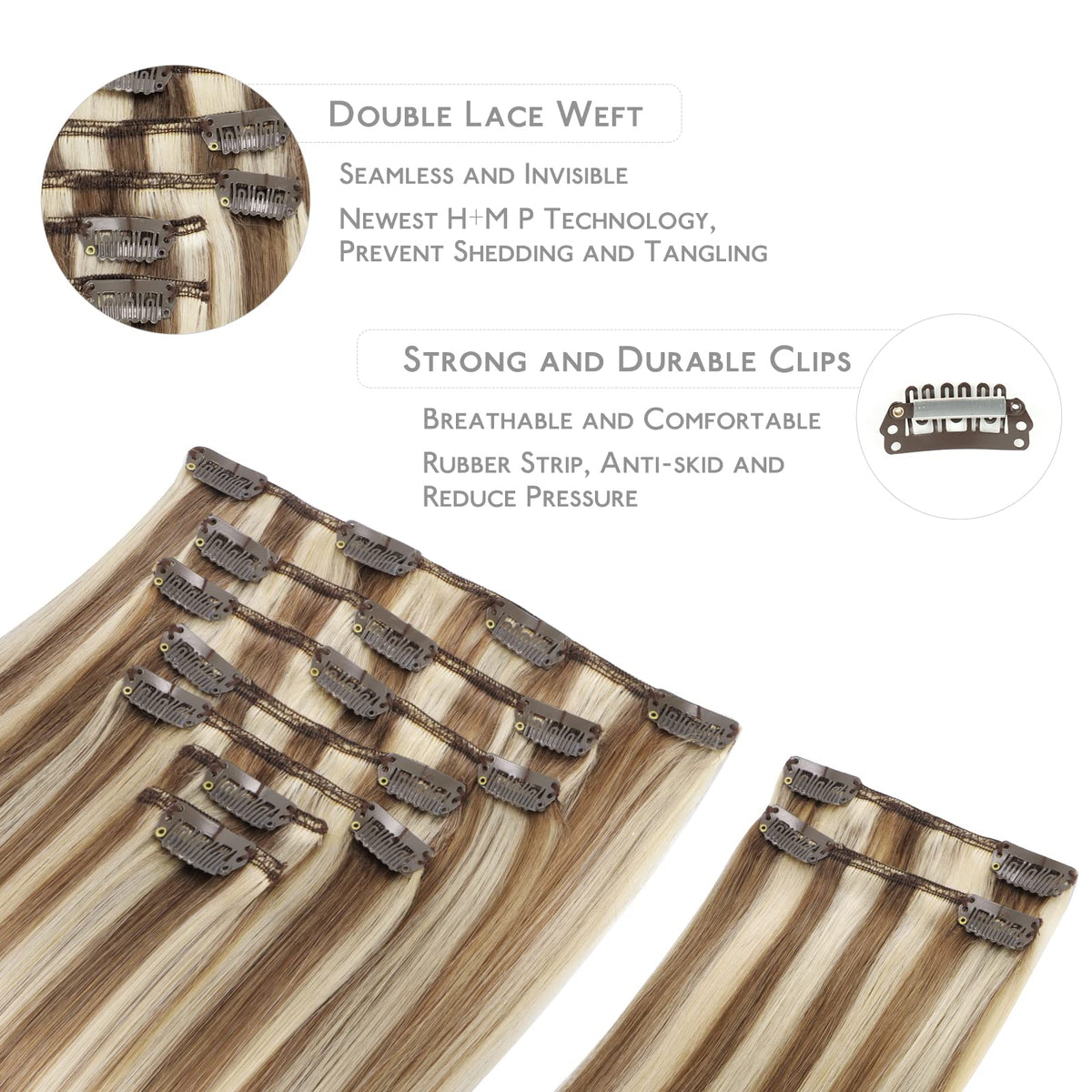 Wennalife Clip In Hair Extensions displayed in packaging