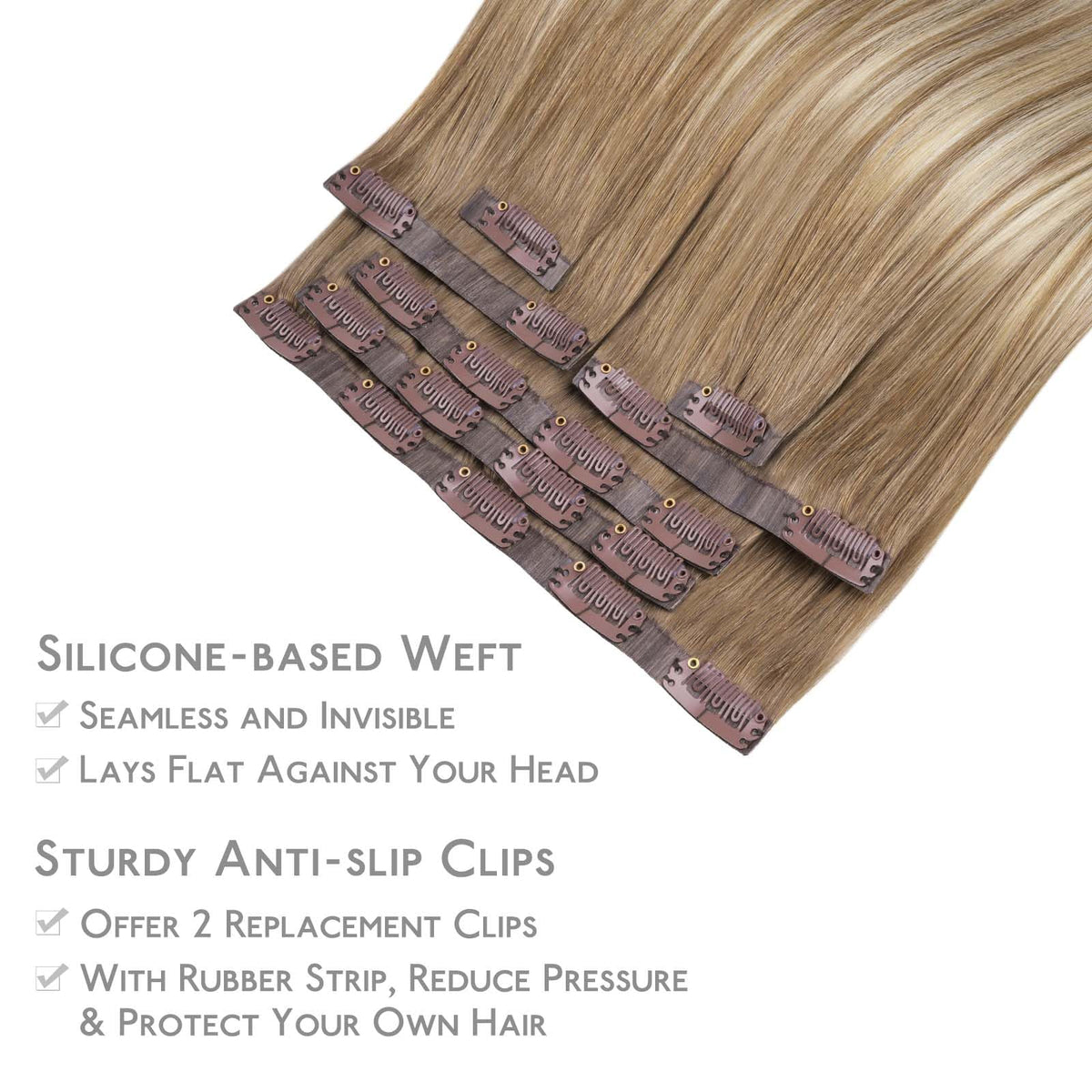 Wennalife Clip In Hair Extensions displayed in packaging
