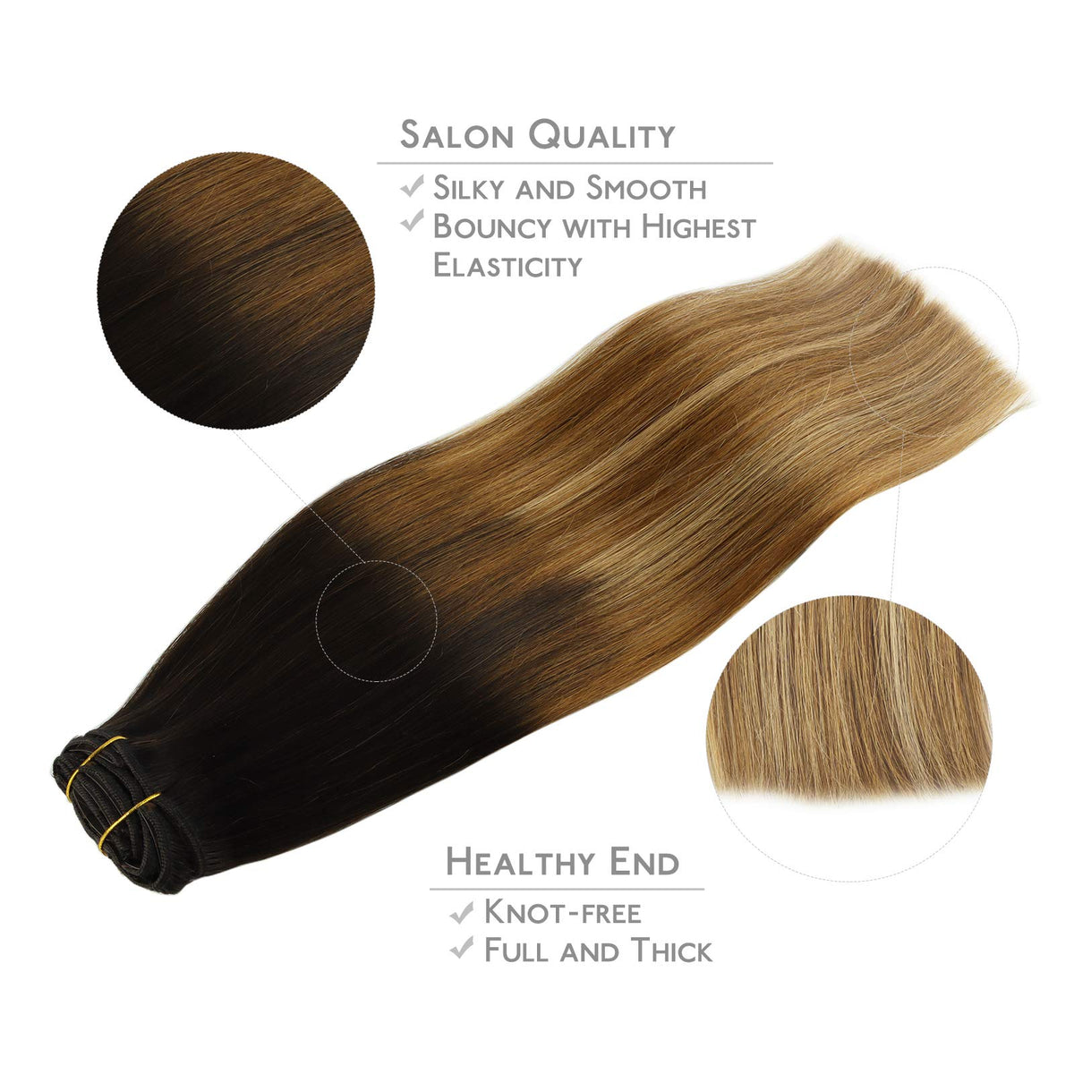 Wennalife Clip In Hair Extensions displayed on a model