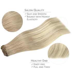 Wennalife Clip In Hair Extensions displayed on a model