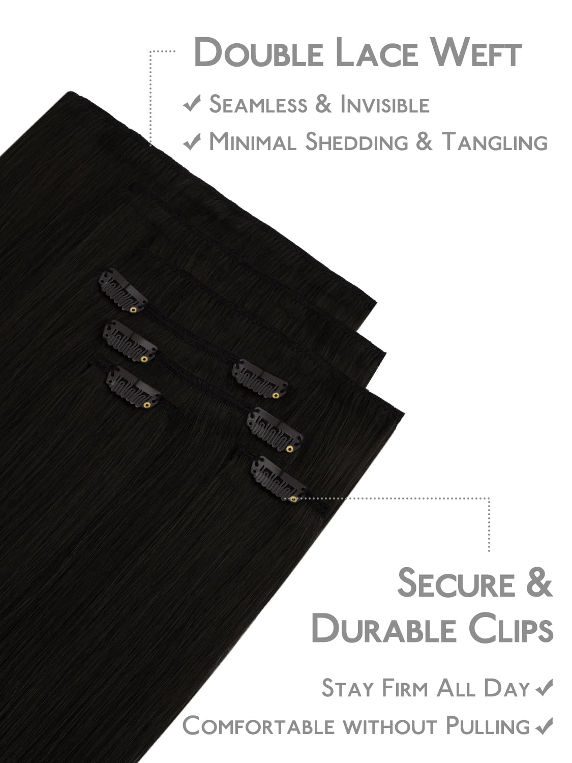 Wennalife Clip In Hair Extensions displayed on a table