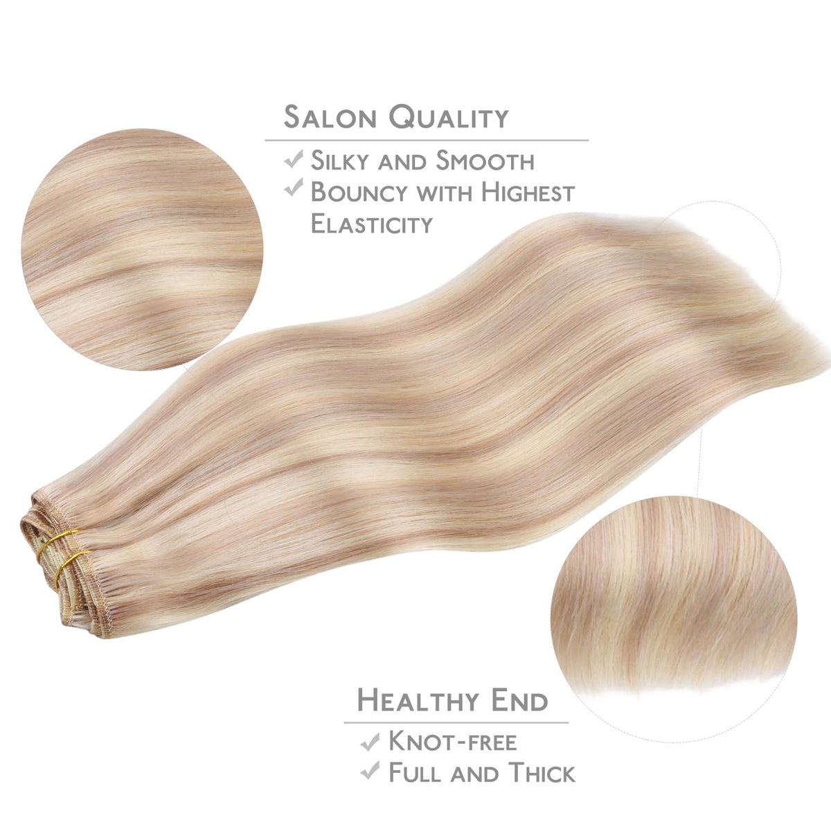 Wennalife Clip In Hair Extensions displayed with care instructions