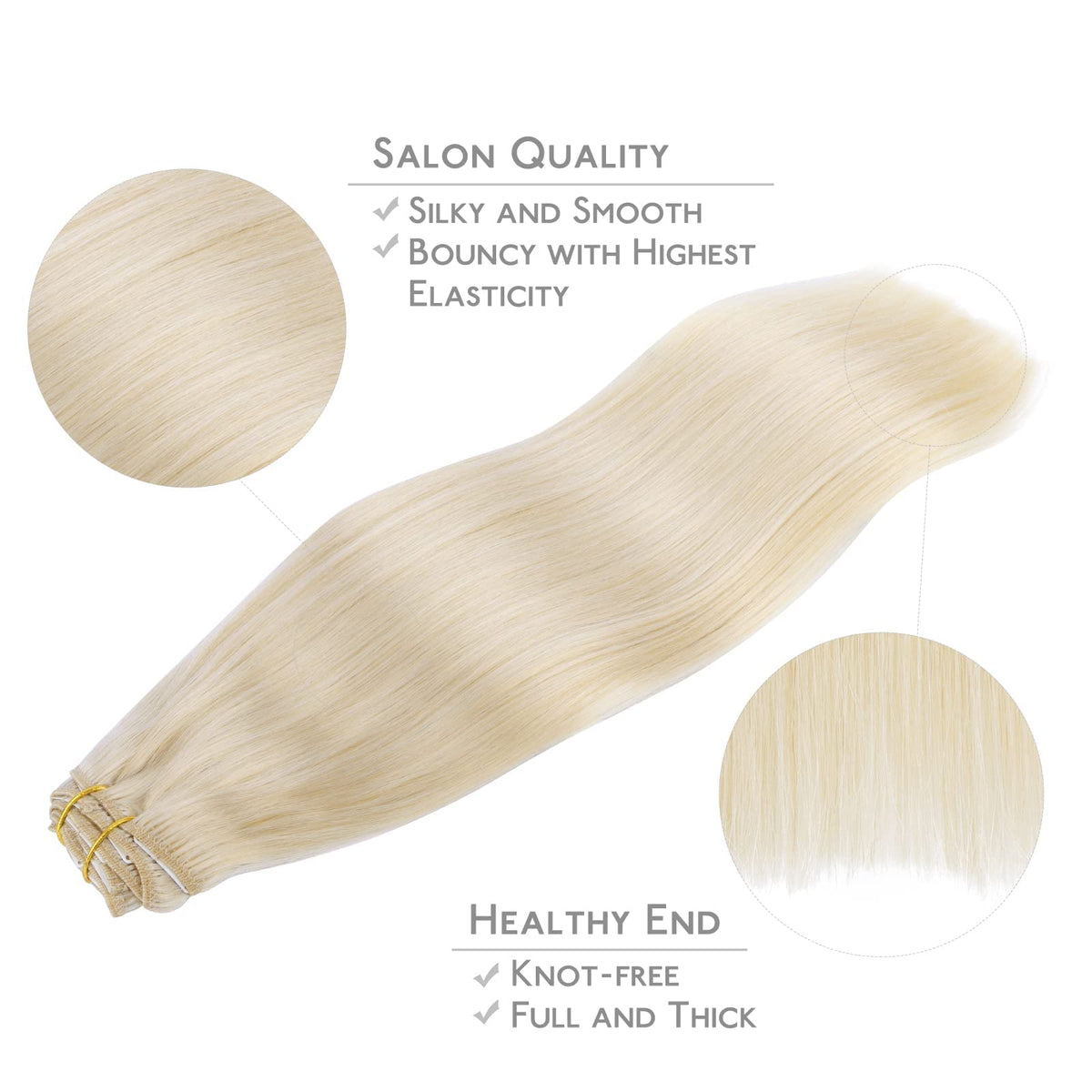 Wennalife Clip in Hair Extensions displayed with colour swatches