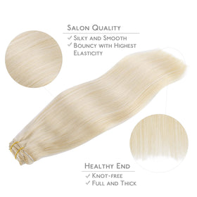 Wennalife Clip in Hair Extensions displayed with colour swatches