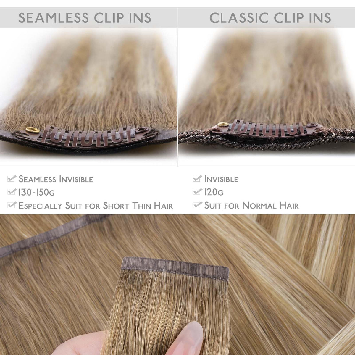 Wennalife Clip In Hair Extensions displayed with natural light
