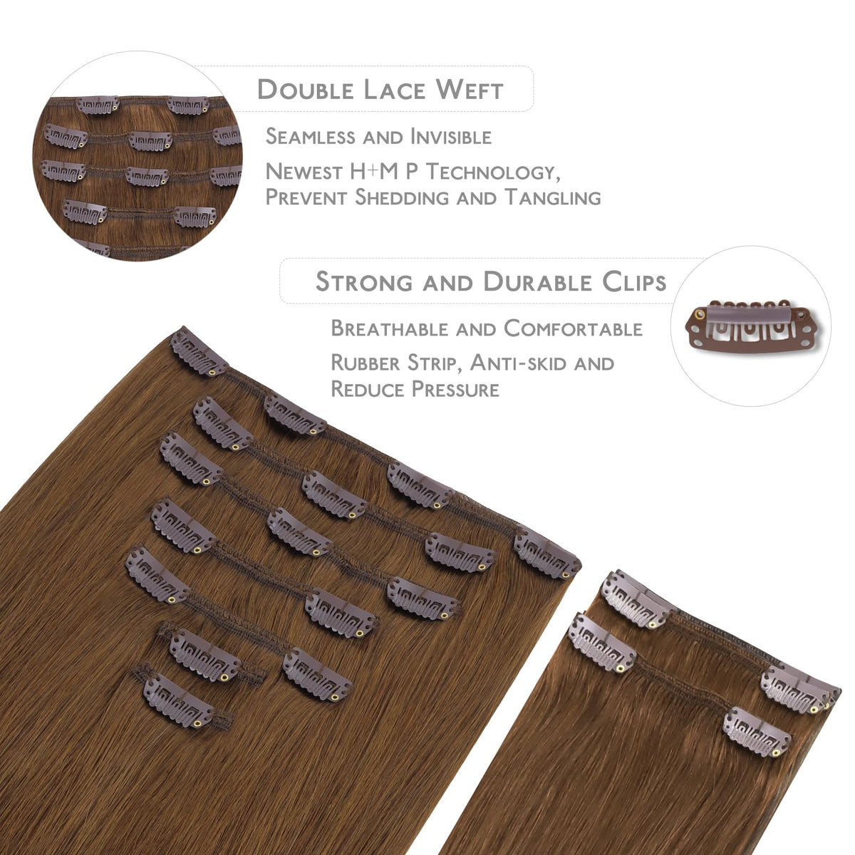 Wennalife Clip In Hair Extensions displayed with packaging