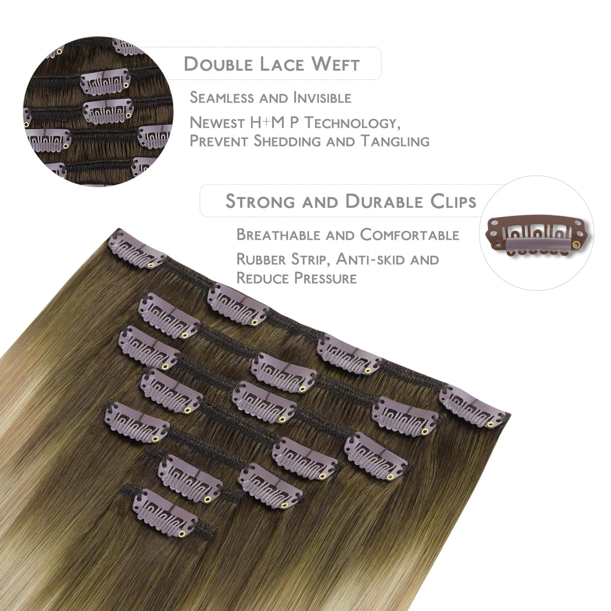 Wennalife Clip In Hair Extensions displayed with packaging