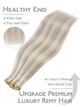 Wennalife Clip in Hair Extensions displayed with styling tools
