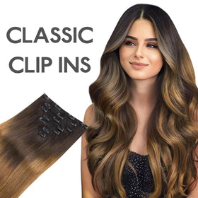 Wennalife Clip In Hair Extensions in natural light to show colour