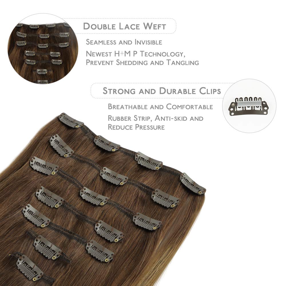 Wennalife Clip In Hair Extensions Light Ash Brown colour