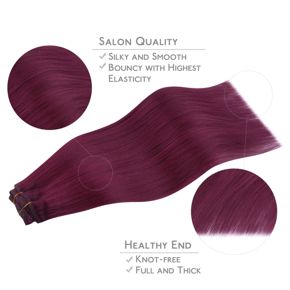 Wennalife Clip In Hair Extensions Light Burgundy on model
