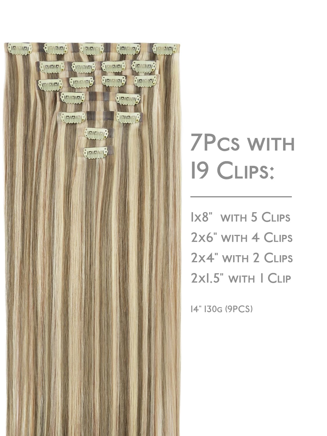 Wennalife Clip in Hair Extensions packaging and accessories