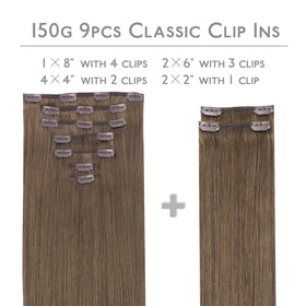 Wennalife Clip in Hair Extensions packaging and accessories